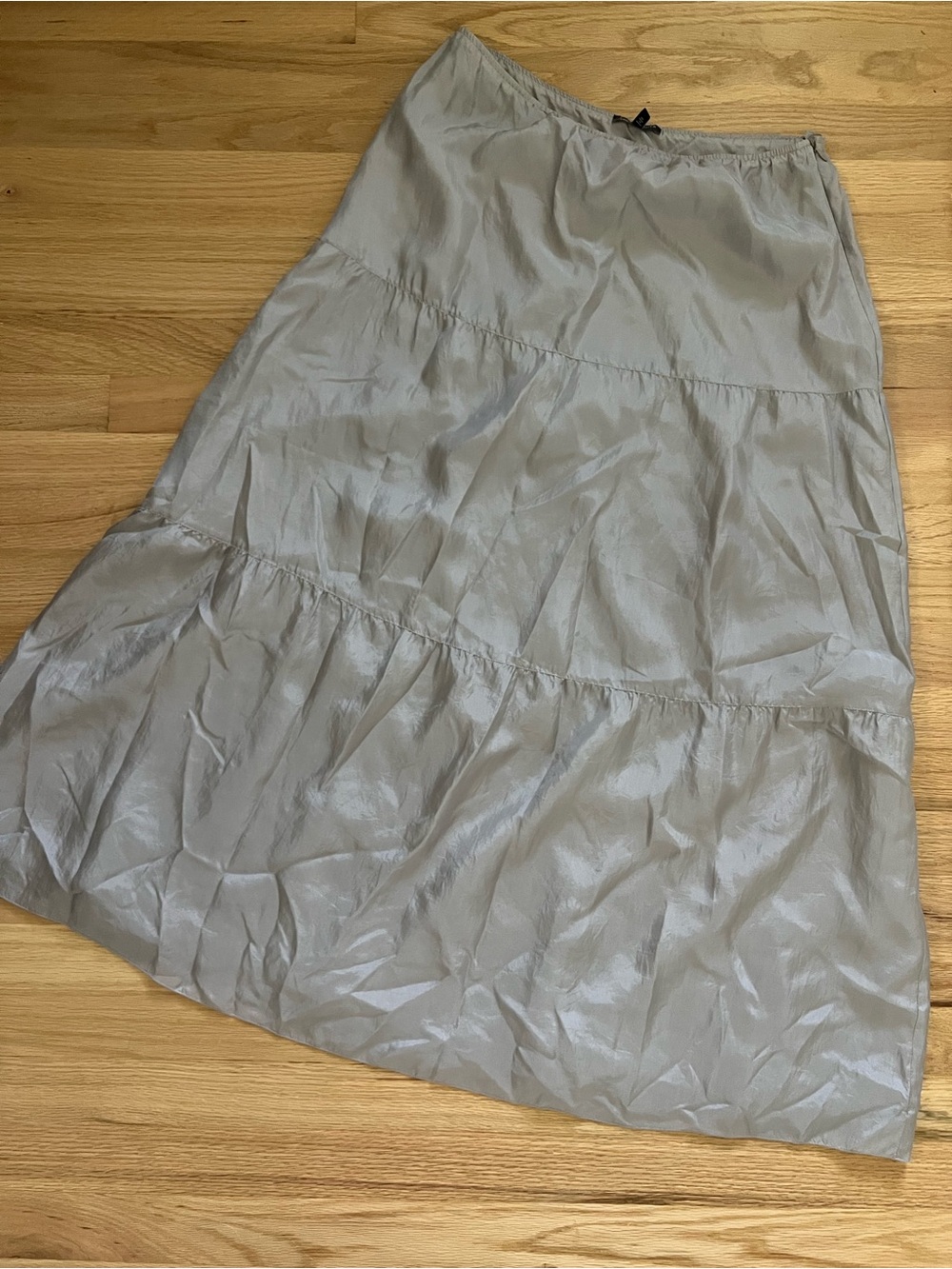 Eileen Fisher Tiered Habutai Silk Maxi Skirt in Dove